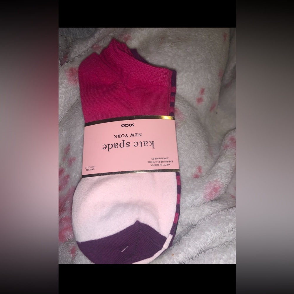 Kate Spade Casual Pink and Purple Socks 3 pack nwt